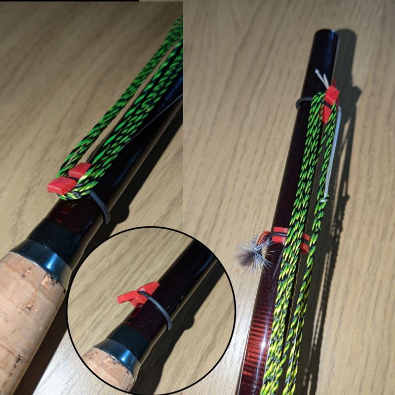 Low profile light weight Tenkara line winder and fly retainer.