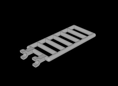 Lego Compatible (6020.dat) Bar  7 x  3 with Double Clips