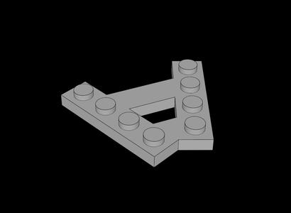 Lego Compatible (15706.dat) Plate  1 x  4 with Plate  1 x  4 at 45 Degrees