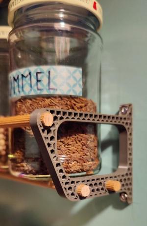 Spice Rack for 6mm Wooden Shaft, matching "Zwergenwiese" Jars