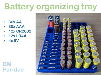 Battery organizing tray/holder