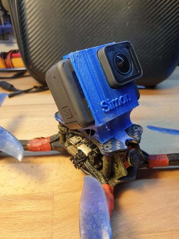 GoPro Hero 5,6,7 mount for Emax Hawk 5 with antenna mount