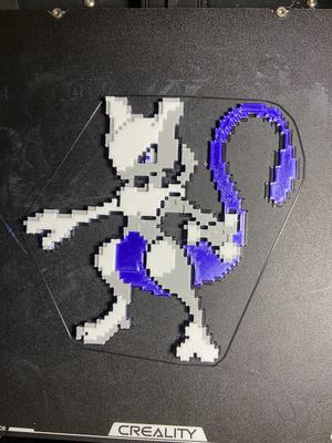 Mewtwo - Single Extruder no AMS Multicolour Pixel Art