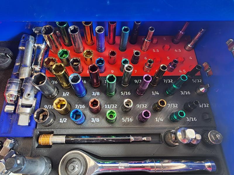 1/4 drive ratchet extension holder and socket holder