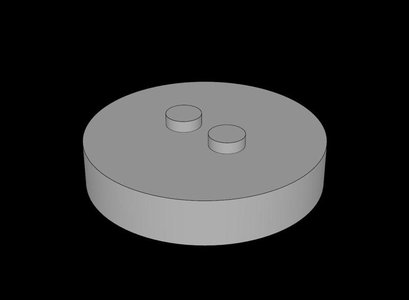 Lego Compatible (18605.dat) Brick  4 x  4 x  0.667 Round - Top with  2 Studs