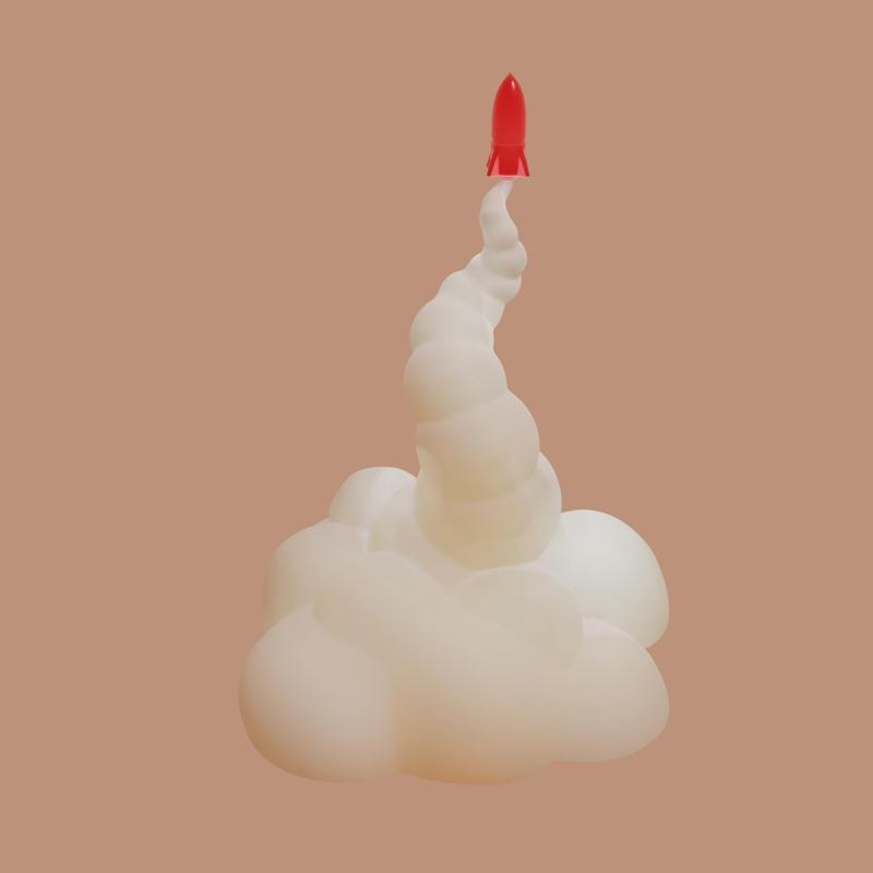 Rocket and smoke stream