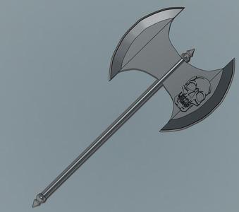 Double-bladed skull axe
