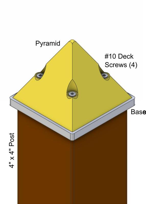 Decorative Fence Post Cap, Pyramid