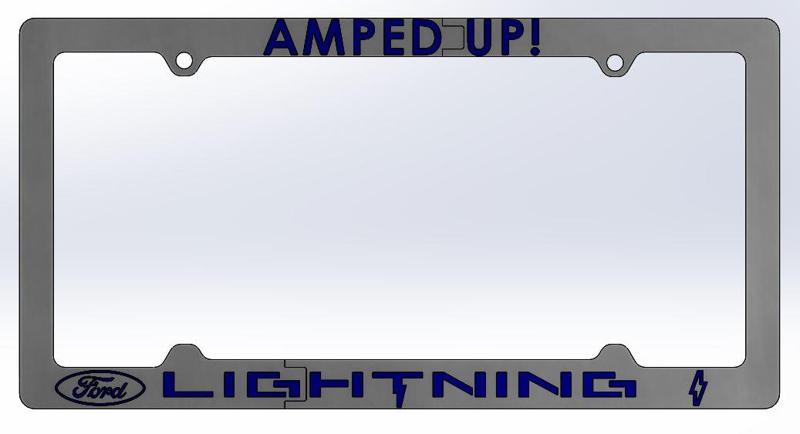 "Amped Up!" Ford Lightning License Plate Frame