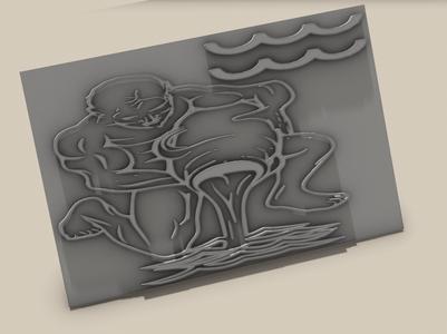 ZODIAC SIGN AQUARIUS EMBOSSING SHAPE STAMP IMAGE