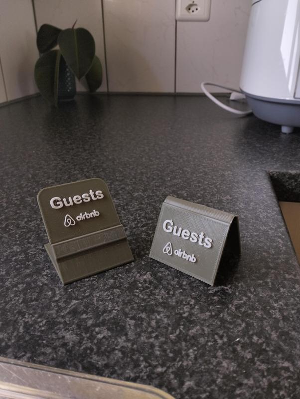 "Airbnb Guests" signs and tags