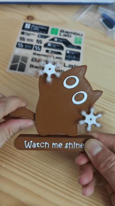 Ninja Cat's Spiral Shuriken (Cat Handkerchief Version)