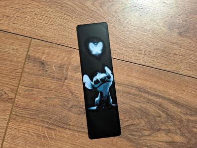 Stich and butterfly bookmark - hueforge