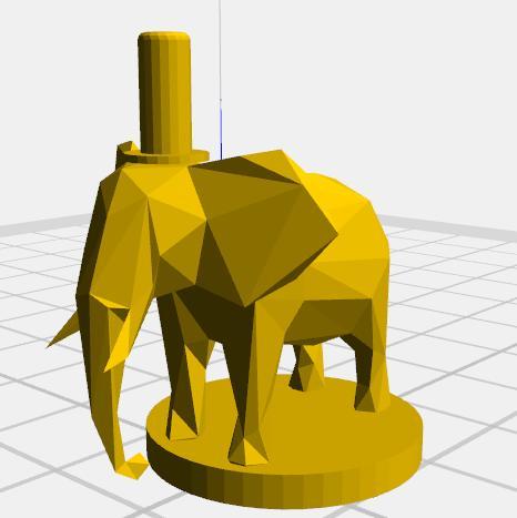 LOW POLY ELEPHANT WITH HAT