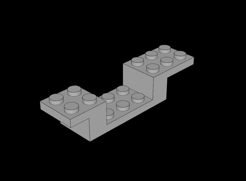 Lego Compatible (4732.dat) Bracket  8 x  2 x  1 & 1/3