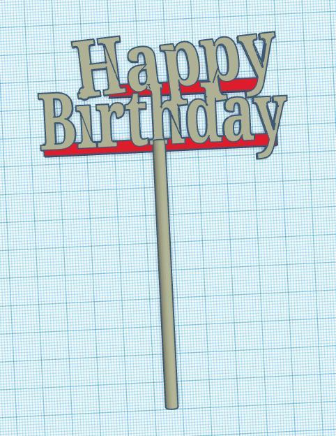 Happy Birthday Benchy Sign With Support