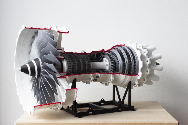 Jet Engine (High bypass turbofan) display stand