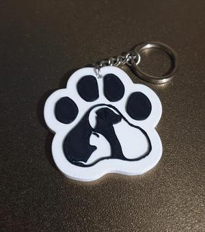 Keychain Paw Dog and Cat Black and White