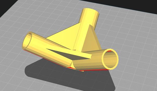 3-way Pipe Connector 90°, 16mm diameter, 50mm depth