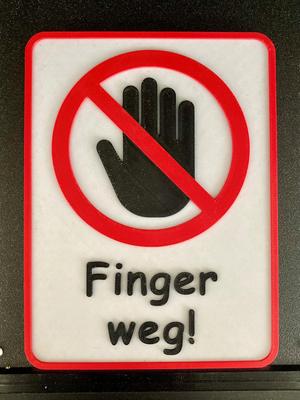 Schild Finger weg