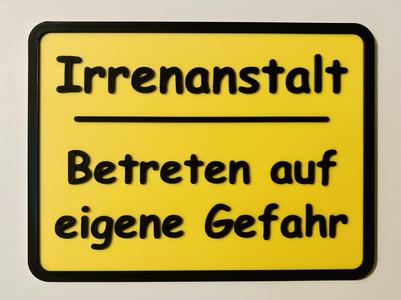 Schild Irrenanstalt