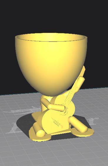 POT WITH GUITAR ON LEG