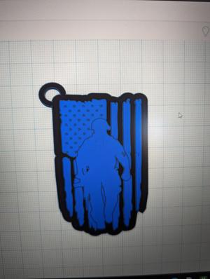 Police Flag Keychain