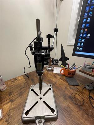 Dremel drill press insert conversion. (Dremel Deluxe Drill Press Stand Model 212)