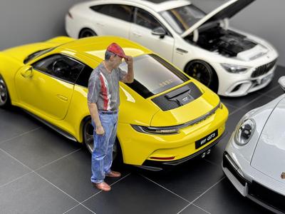 The temperament uncle is tidying up his hat