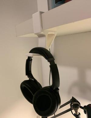 Headphone holder for IKEA wall shelf