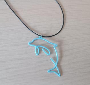 One Line Art: Dolphin Necklace