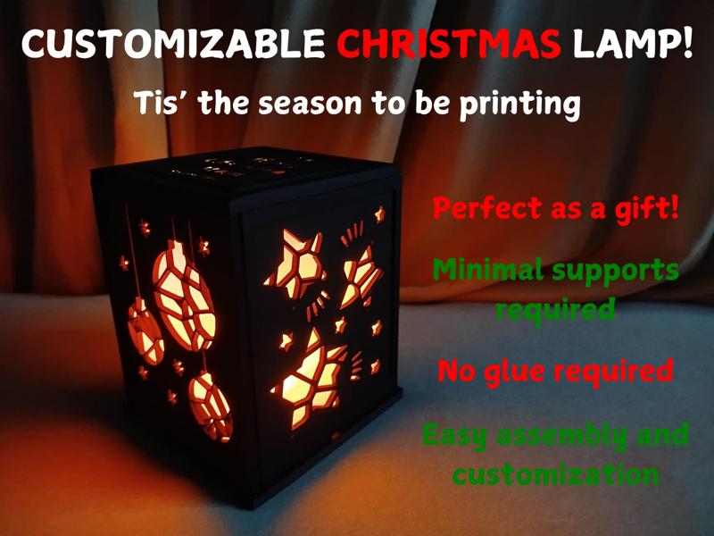 Voronoi Silhouette Christmas Lamp (Customizable!)