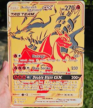 Oversized Pokemon Card Reshiram&Charizard Hueforge