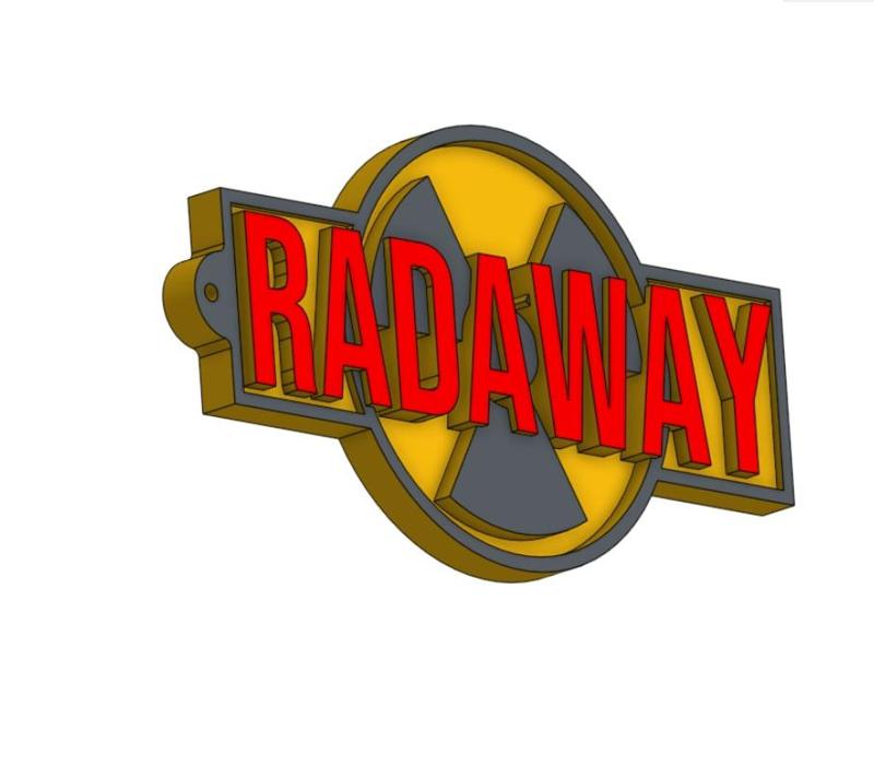 RADAWAY FALLOUT KEYCHAIN RADIATION WARNING