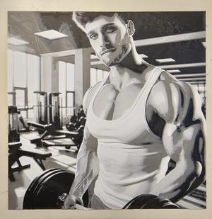 Gym Training Coach (Filament Painting)