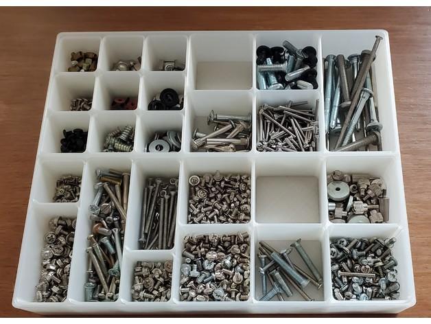 Small parts case (large) V2 w. 8 different box types