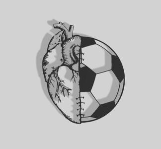 2D Heart and Soccer Decoration
