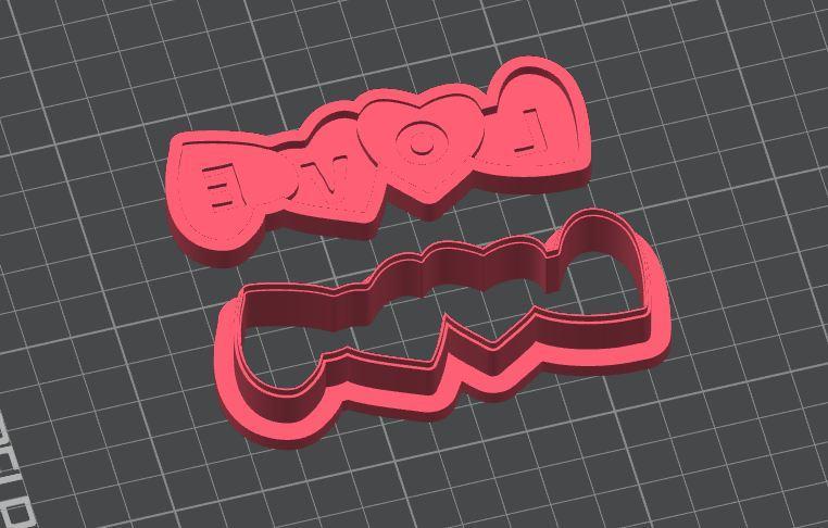 Heart Shaped Love Cookie Cutter and Debosser