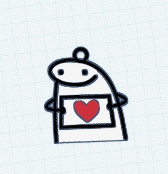 Flork keychain with heart sign