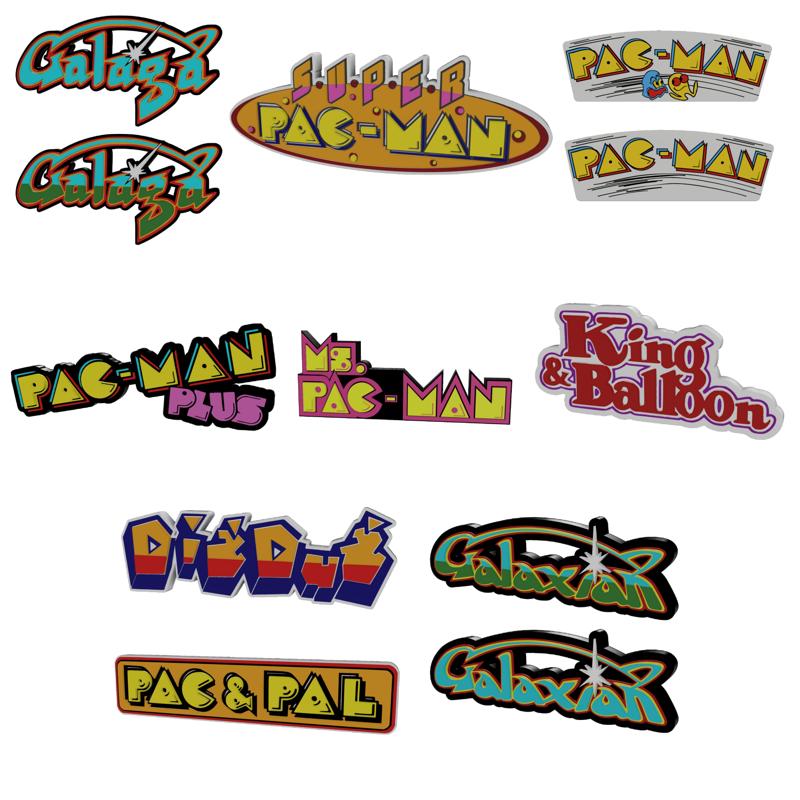 3D MULTICOLOR LOGO/SIGN - Retro Arcade Video Game Titles MEGAPACK
