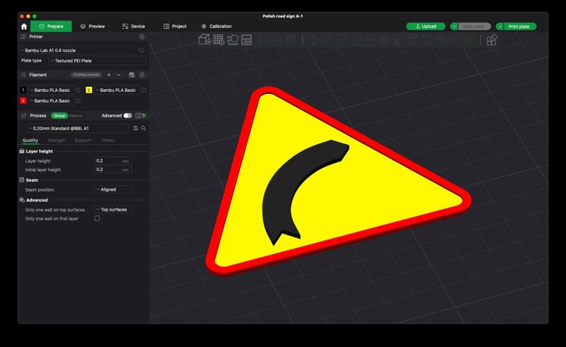 Polish road sign A-1