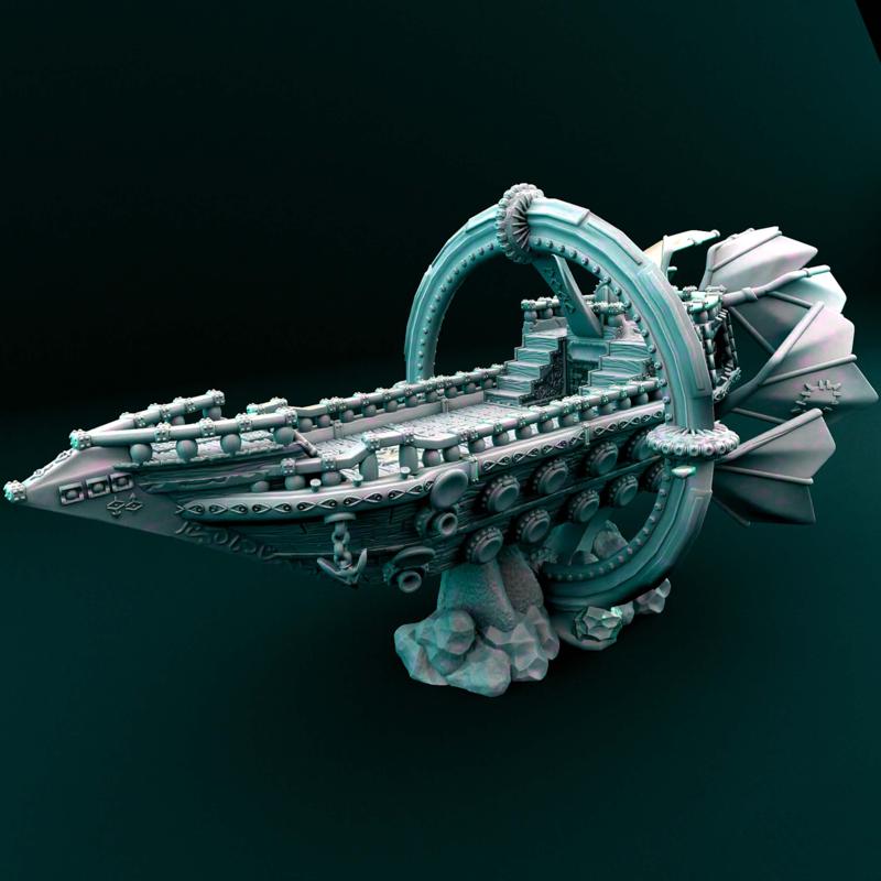 Elemental skyship - fantasy D&D ship