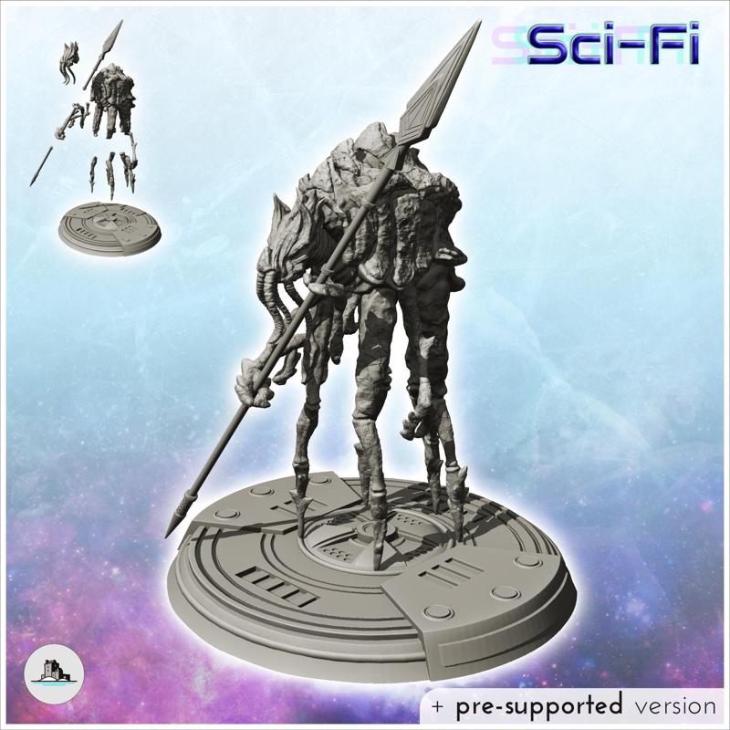 Large alien creature with spear (2) - SF SciFi wars future apocalypse post-apo wargaming wargame