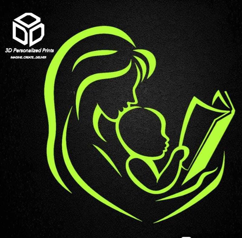 MOTHER AND CHILD READING 3D ART: WALL ART (Mothers day special)