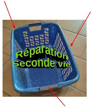 Pièces réparation panier à linge 45L Rubbermaid 5015 / Repair parts laundry basket 45L Rubbermaid 5015