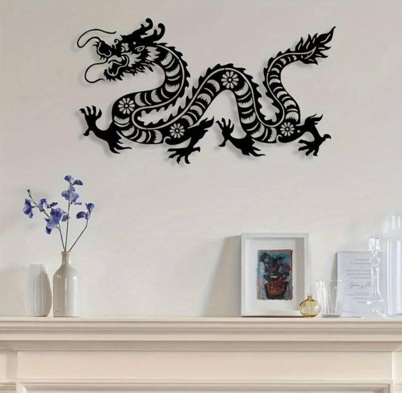 Majestic Black Dragon Wall Art