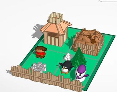 House with garden model   