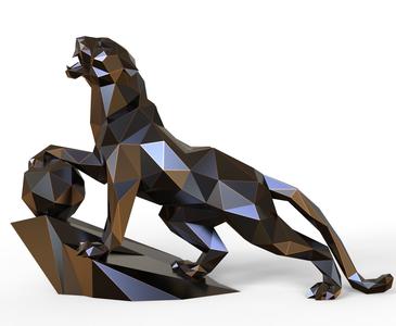 Low-poly panther 3d print model