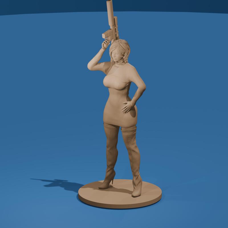 Sexy Asian Spy Woman Sniper Elegance