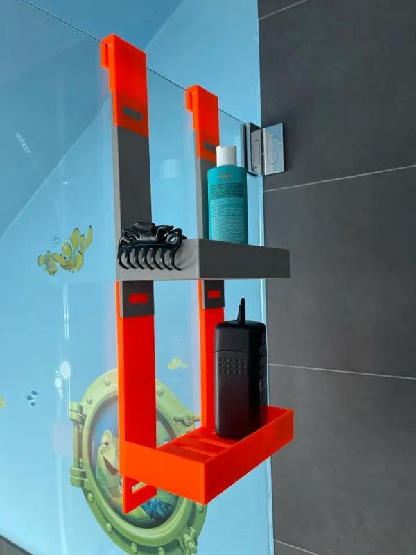 Modular Glass Hanging Shower Shelf   